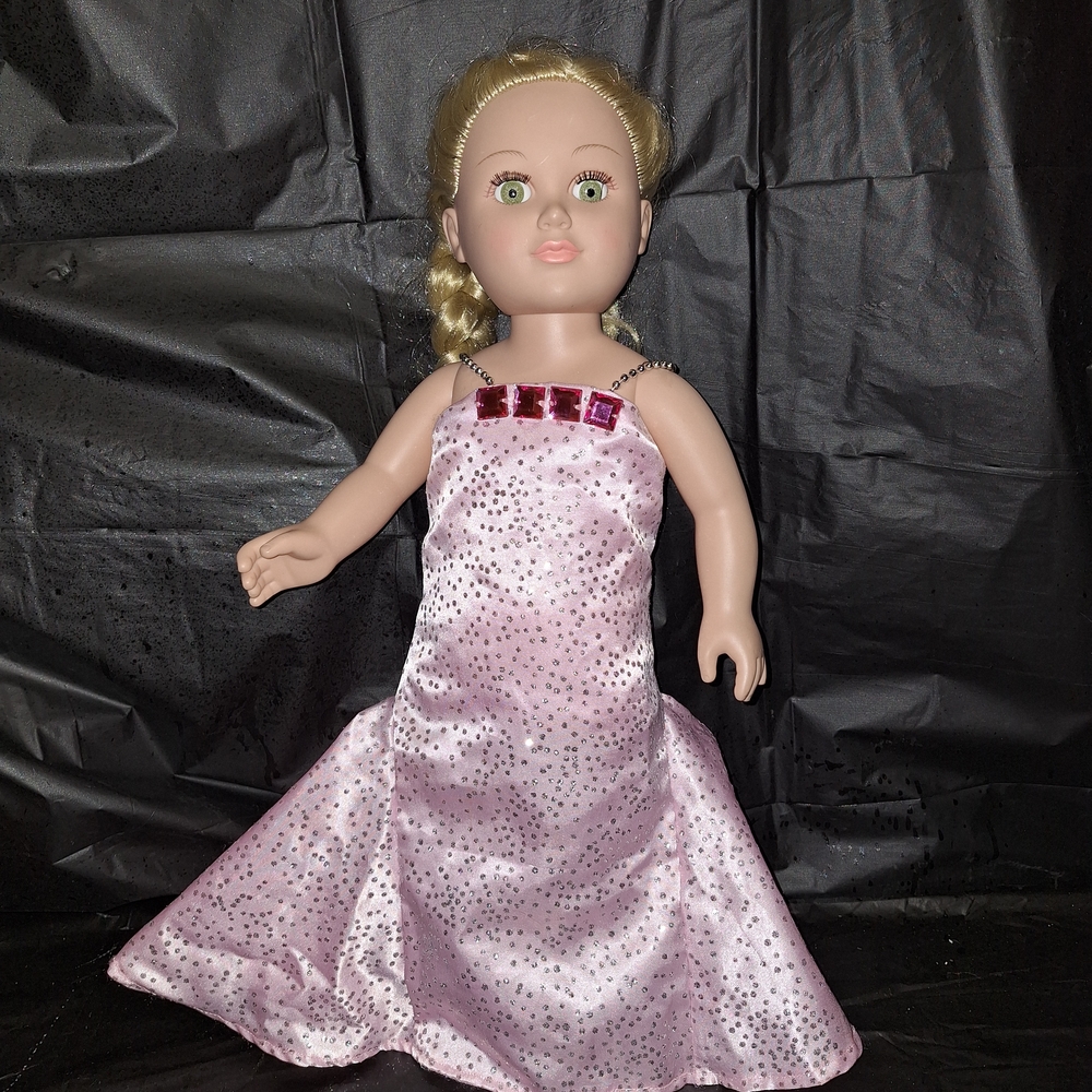 My Life as 18inch Doll Wearing a Pink Sequin Dress